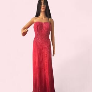 Strapless sweetheart neckline evening gown
